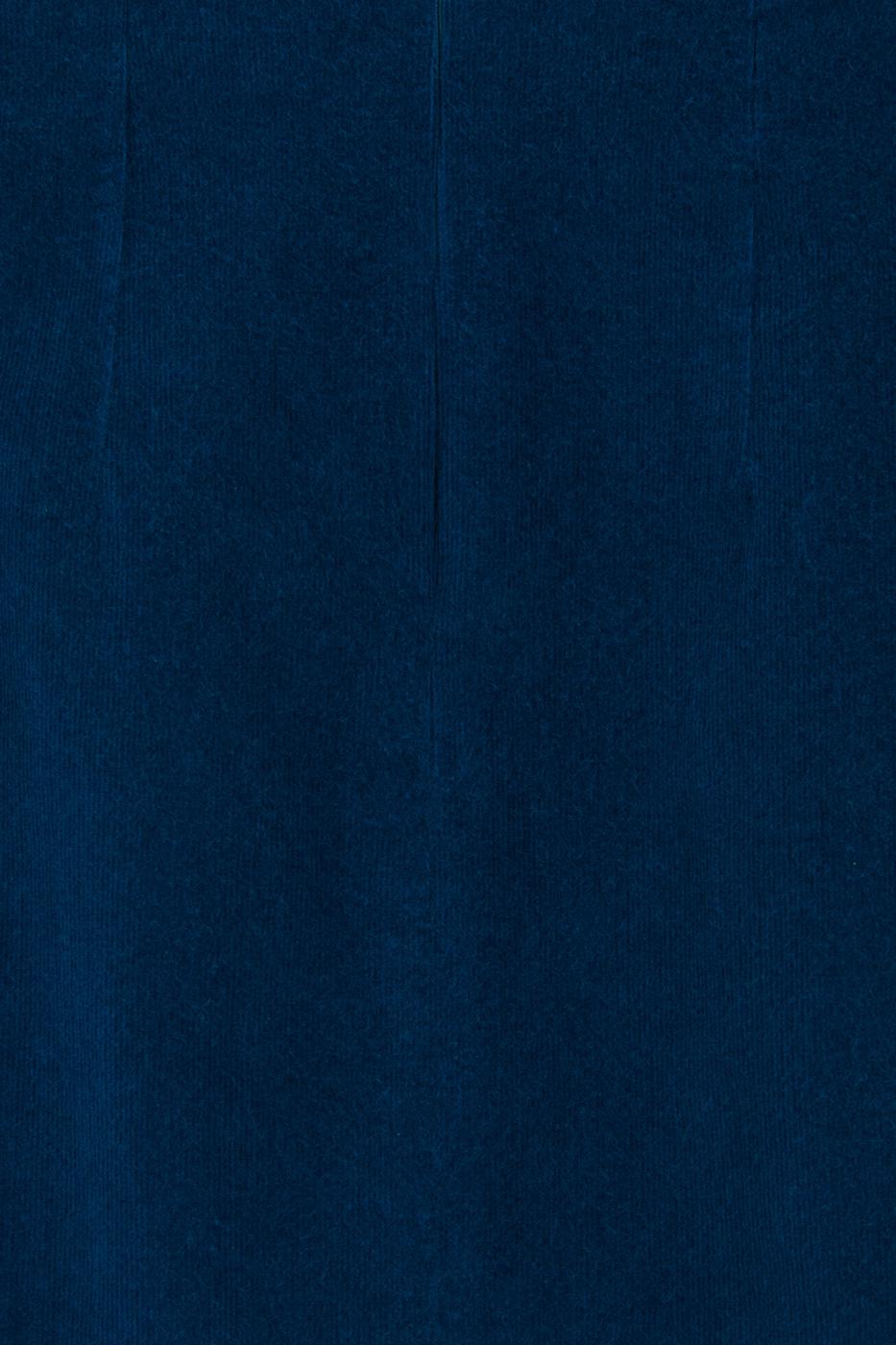 Velvet Midi Pencil Skirt Turquoıse