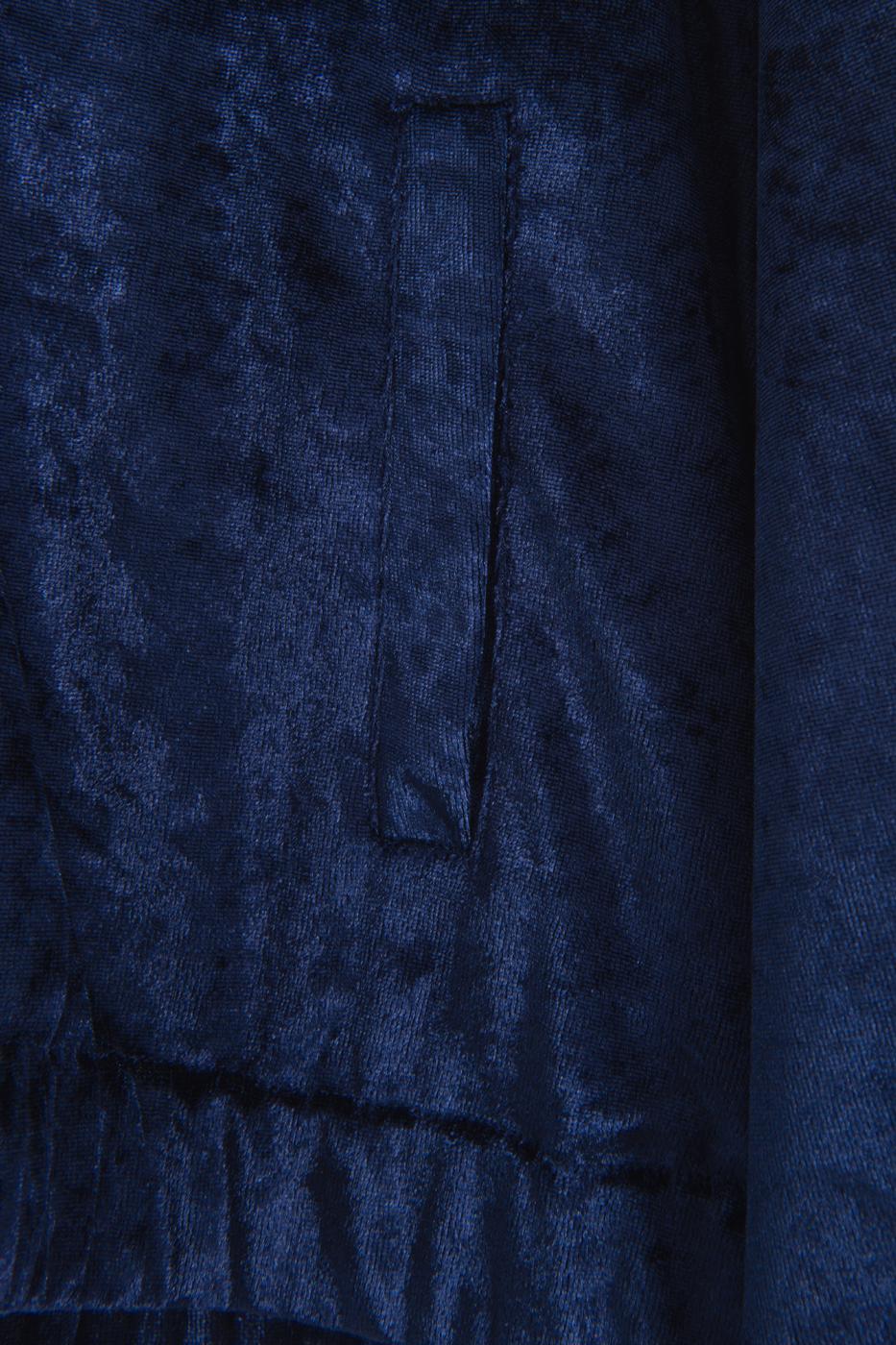 Hooded Velvet Sweatshirt Navy