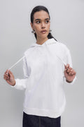 Hooded Embroided Sweatshirt Ecru