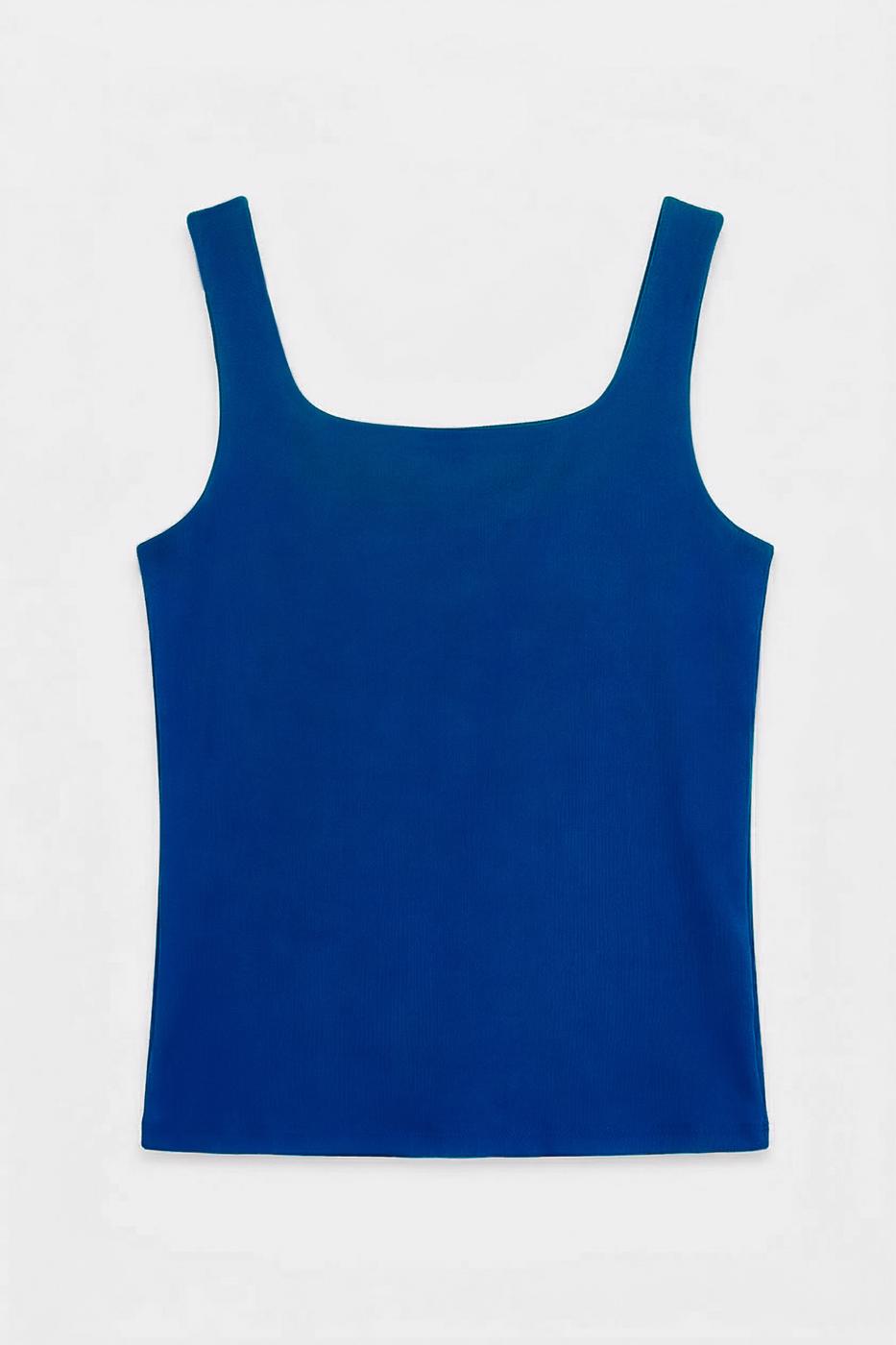 Square Neck Tank Top Sax blue