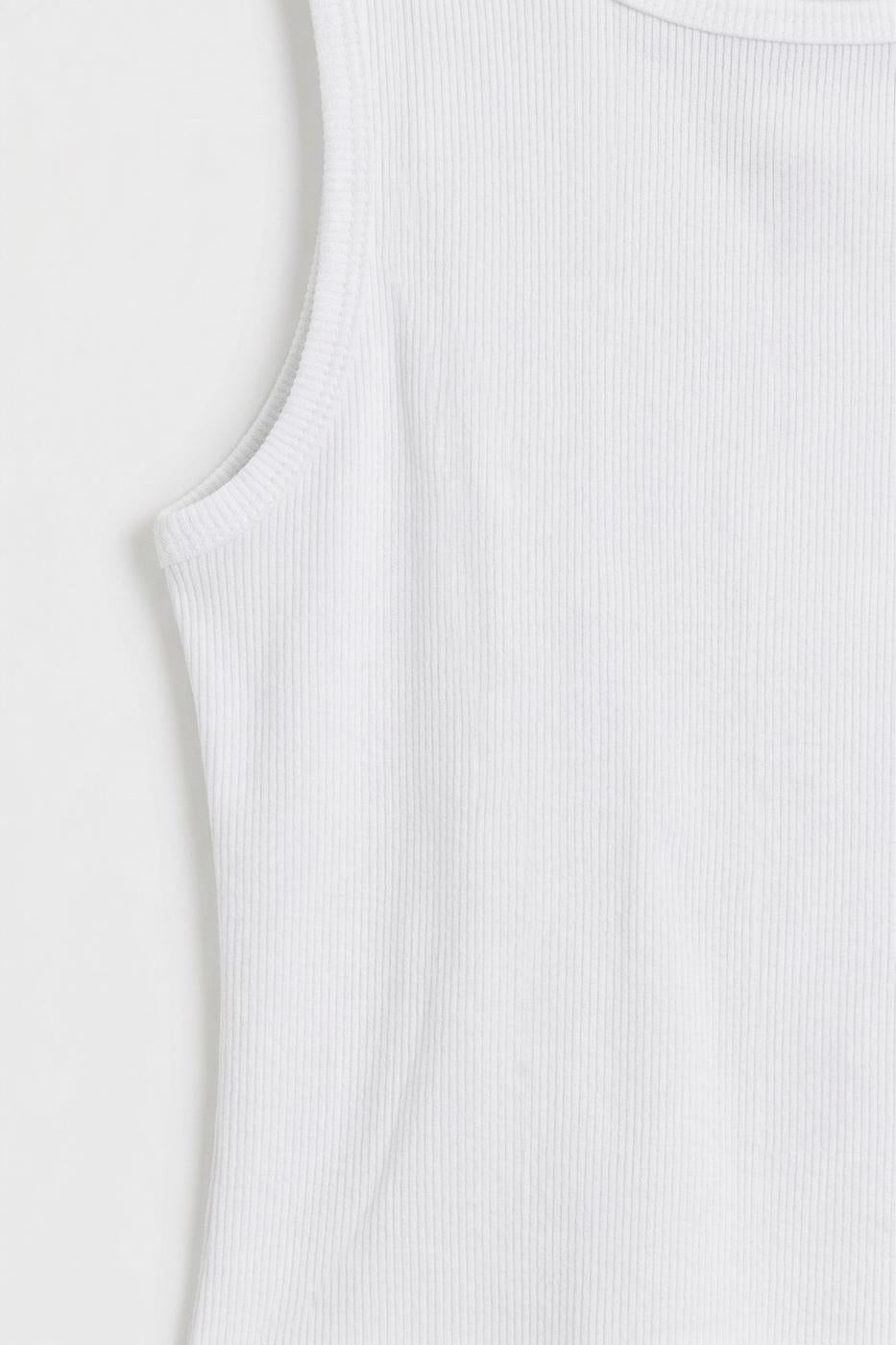 Square Neck Tank Top White