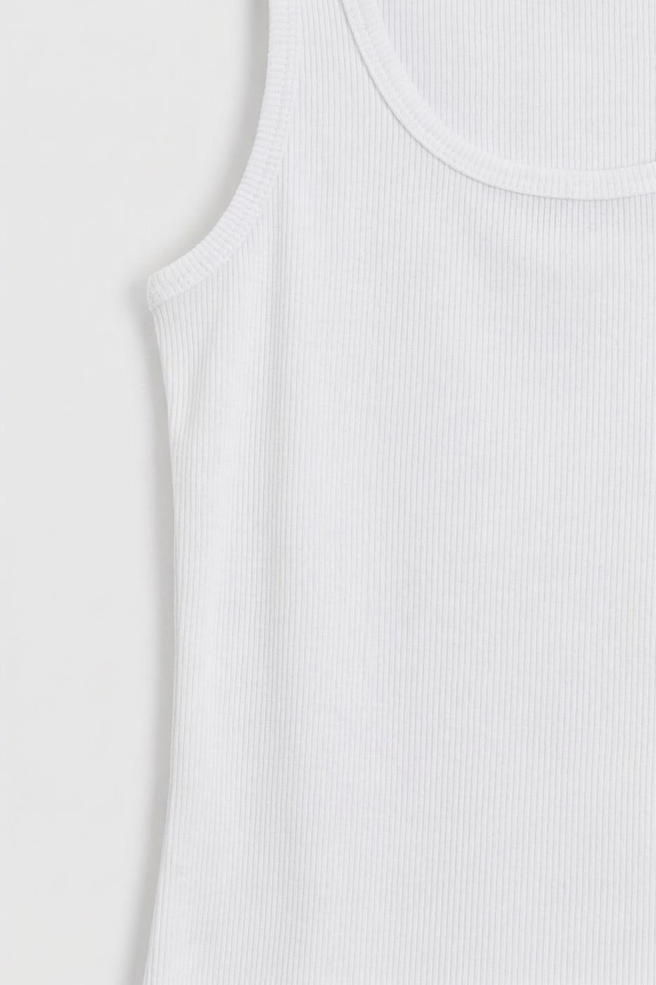 Square Neck Tank Top White