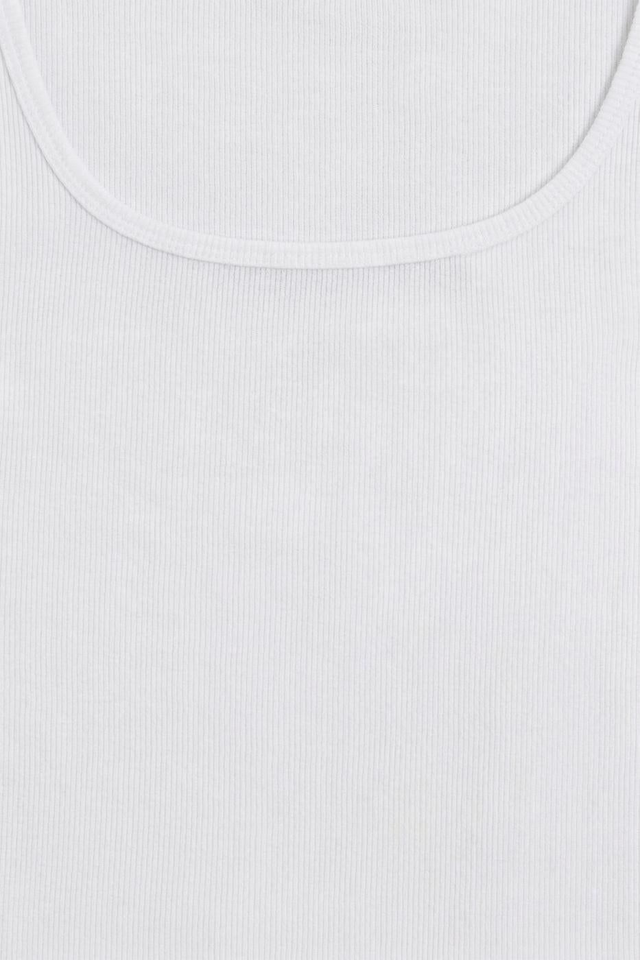 Square Neck Tank Top White
