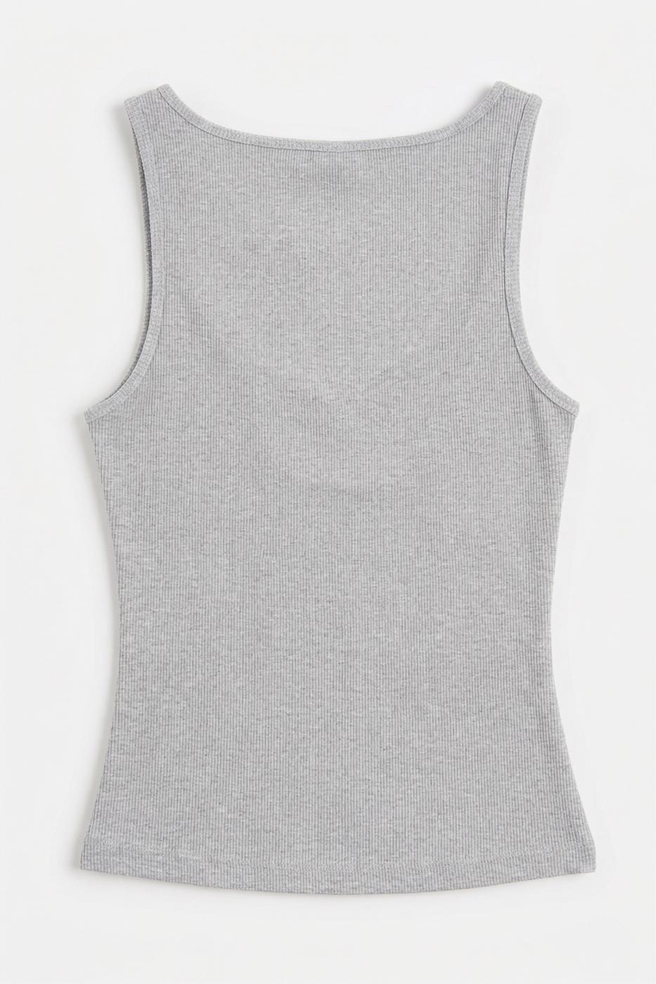 Square Neck Tank Top Grey