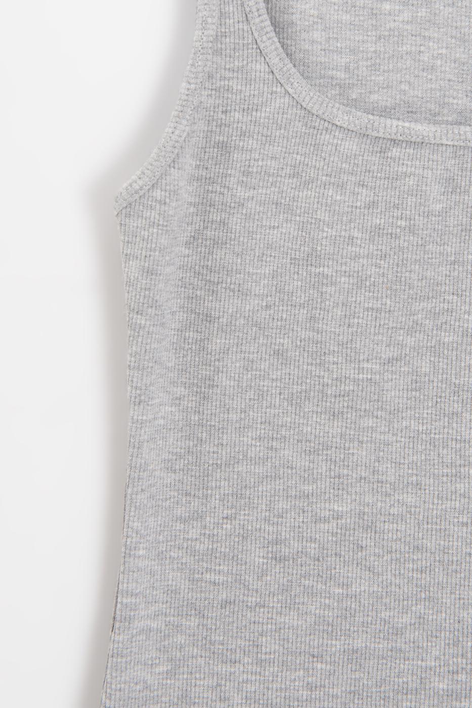 Square Neck Tank Top Grey