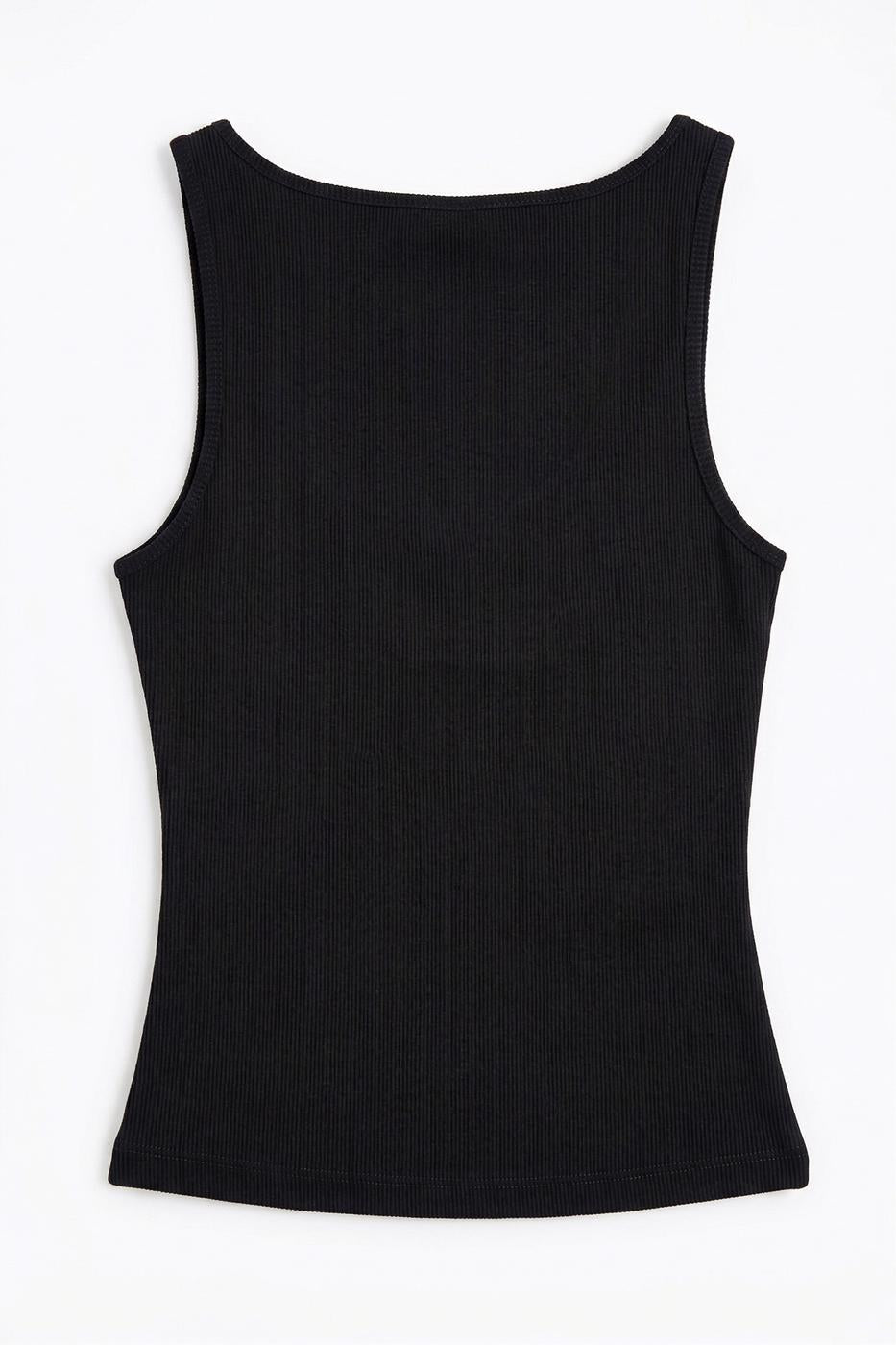Square Neck Tank Top Black