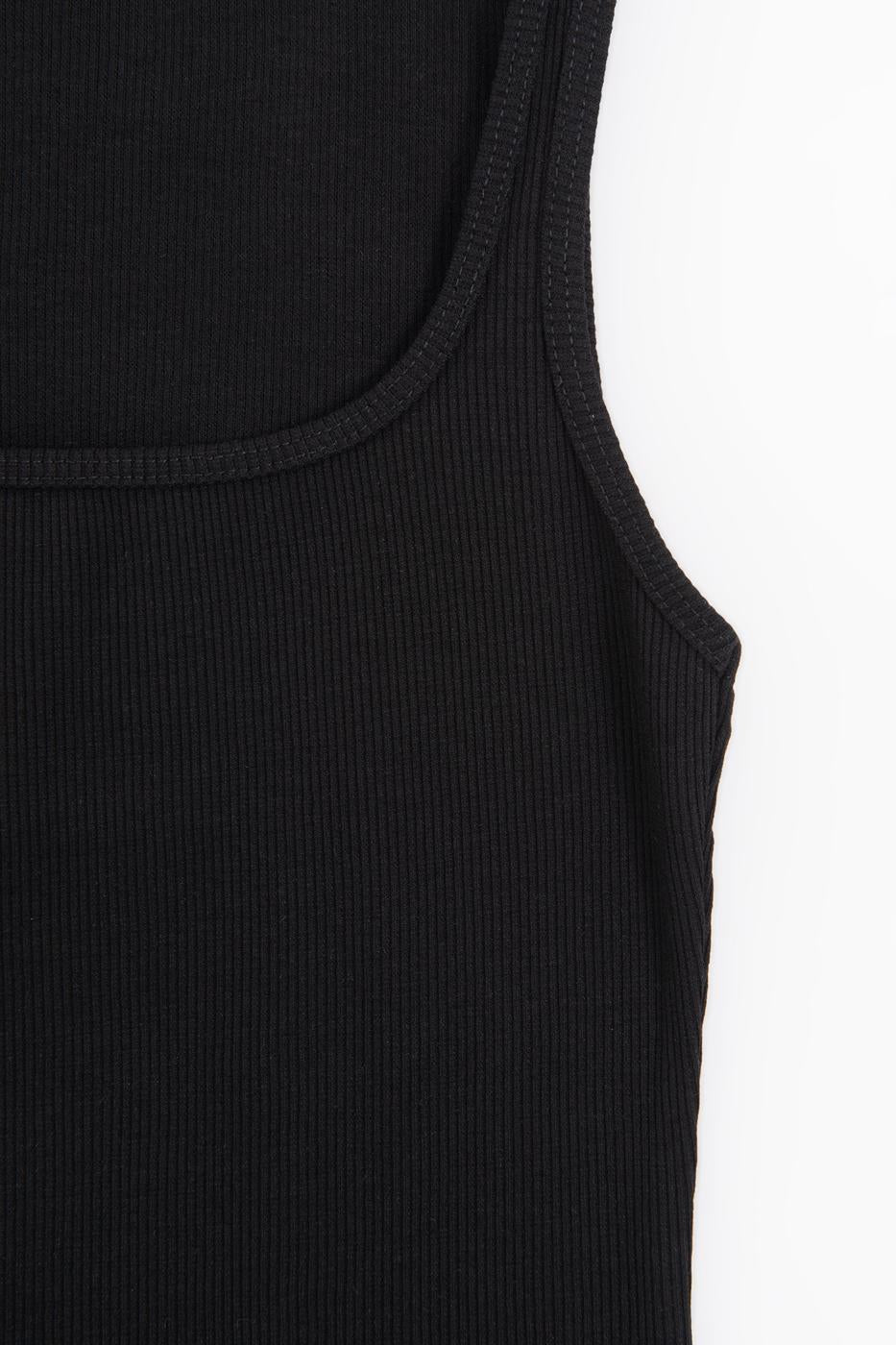 Square Neck Tank Top Black