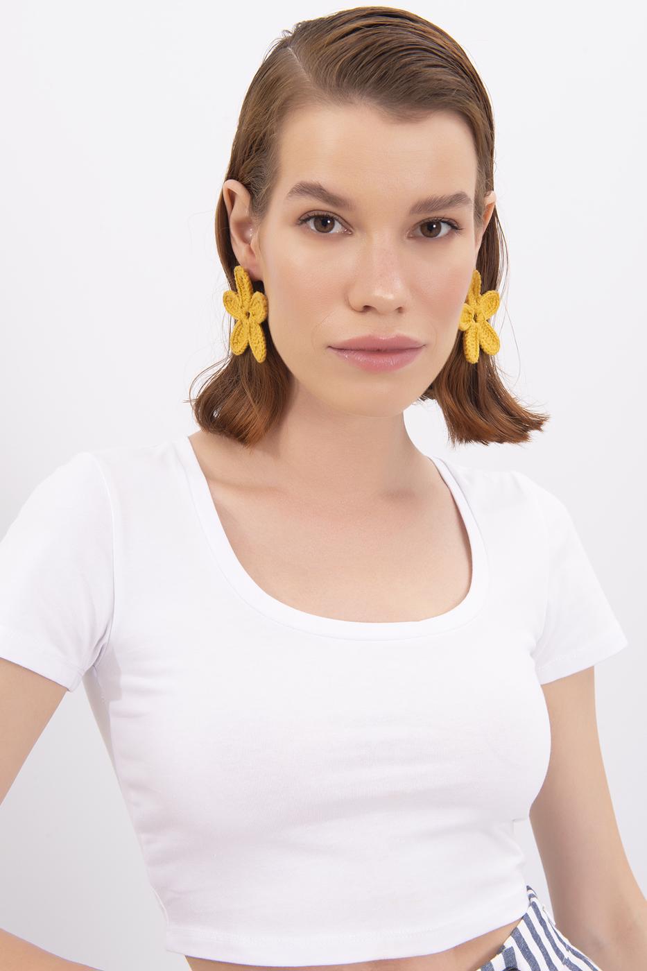 Square Neck Crop Top White