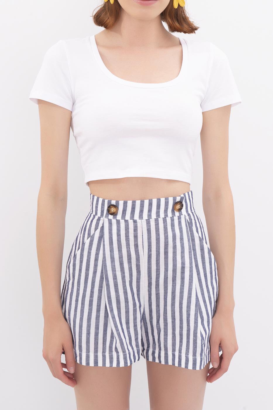 Square Neck Crop Top White