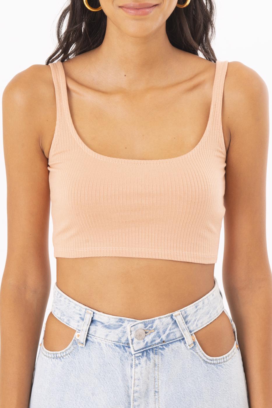 Square Neck Crop Top Salmon