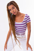Square Neck Stripped Tank Top Lila