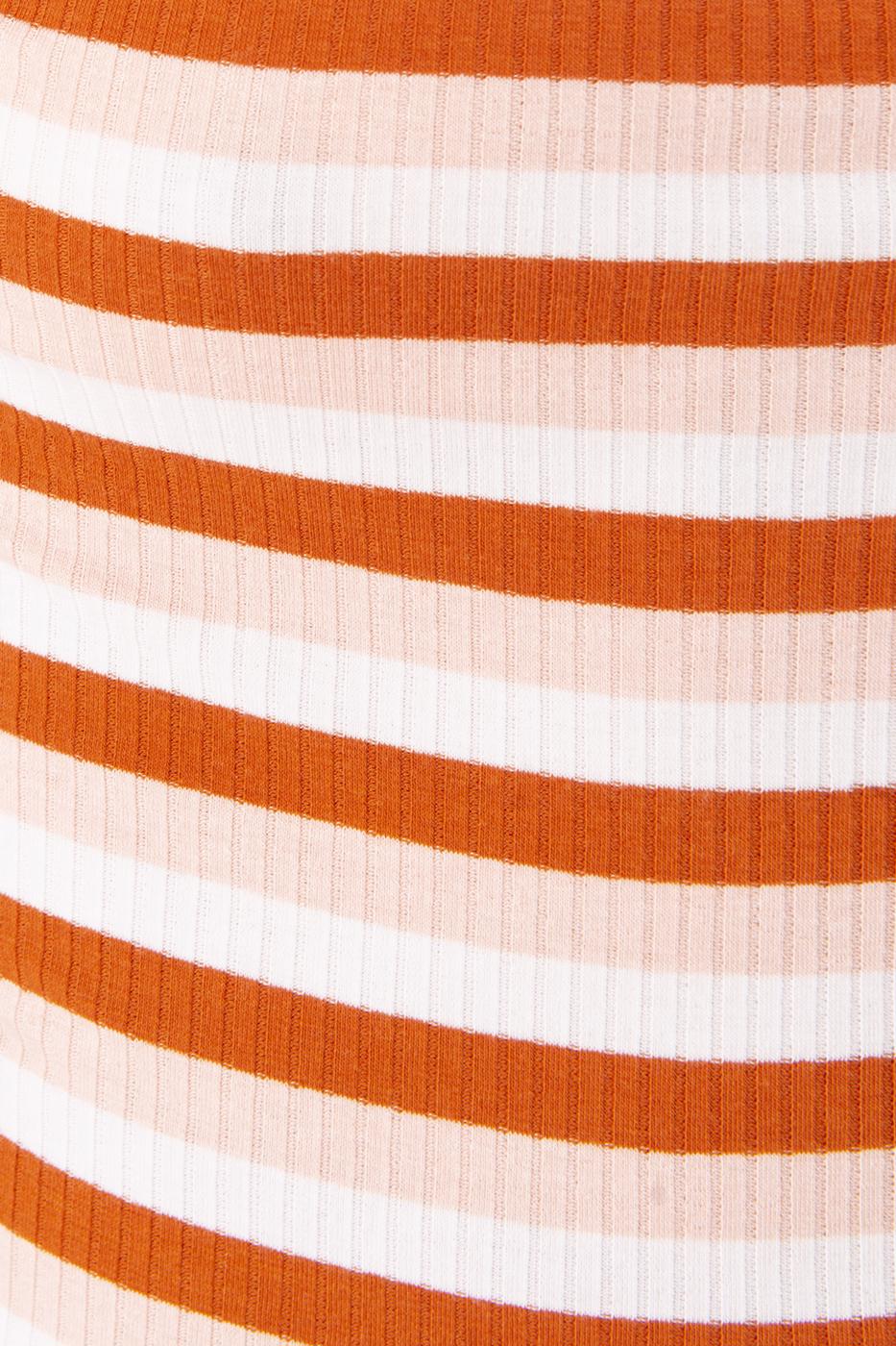Square Neck Stripped Tank Top Salmon