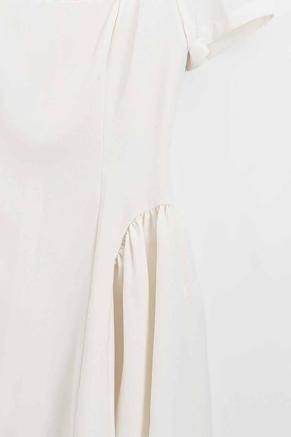 Square Neck Ruffled Mini Dress White