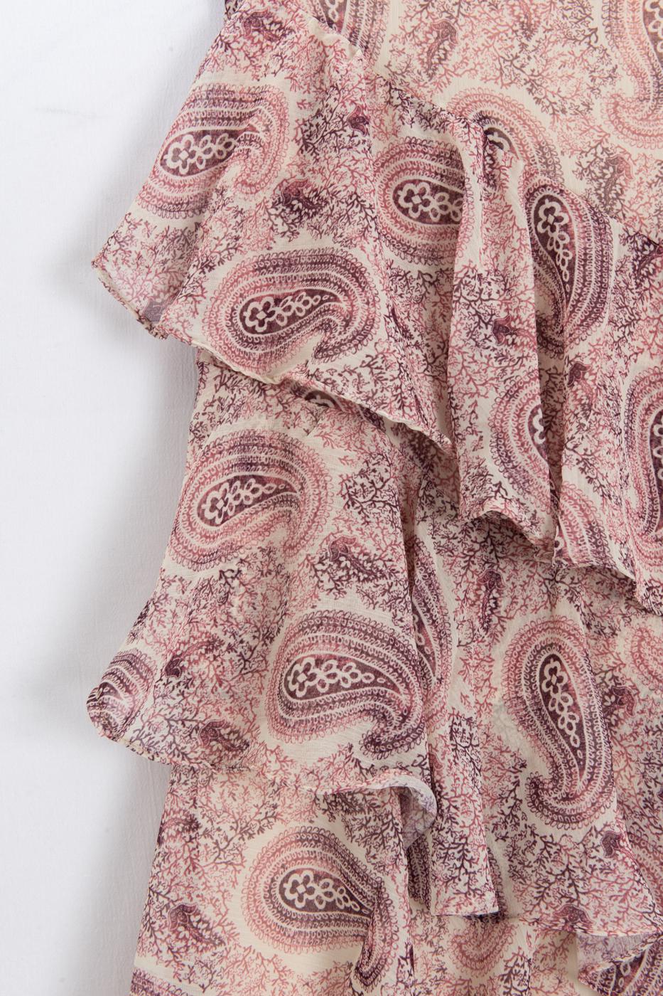 Layered Ruffled Maxi Chiffon Skirt Powder