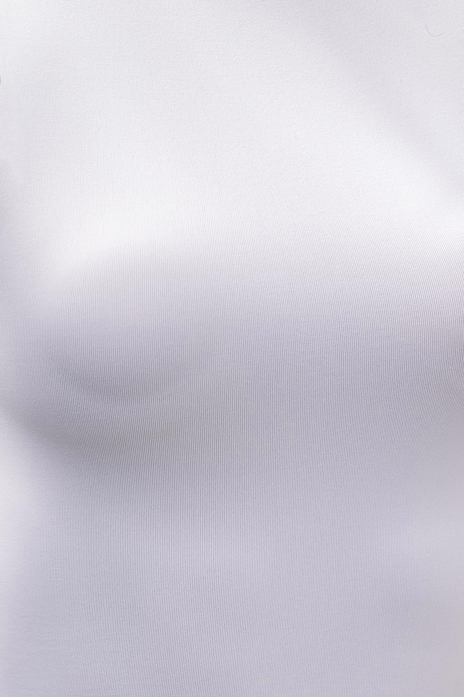 Soft Texture Top with Boat Neck Detail White