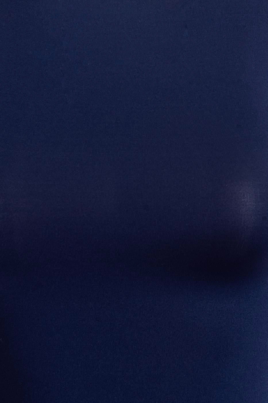 Soft Texture Top with Boat Neck Detail Navy