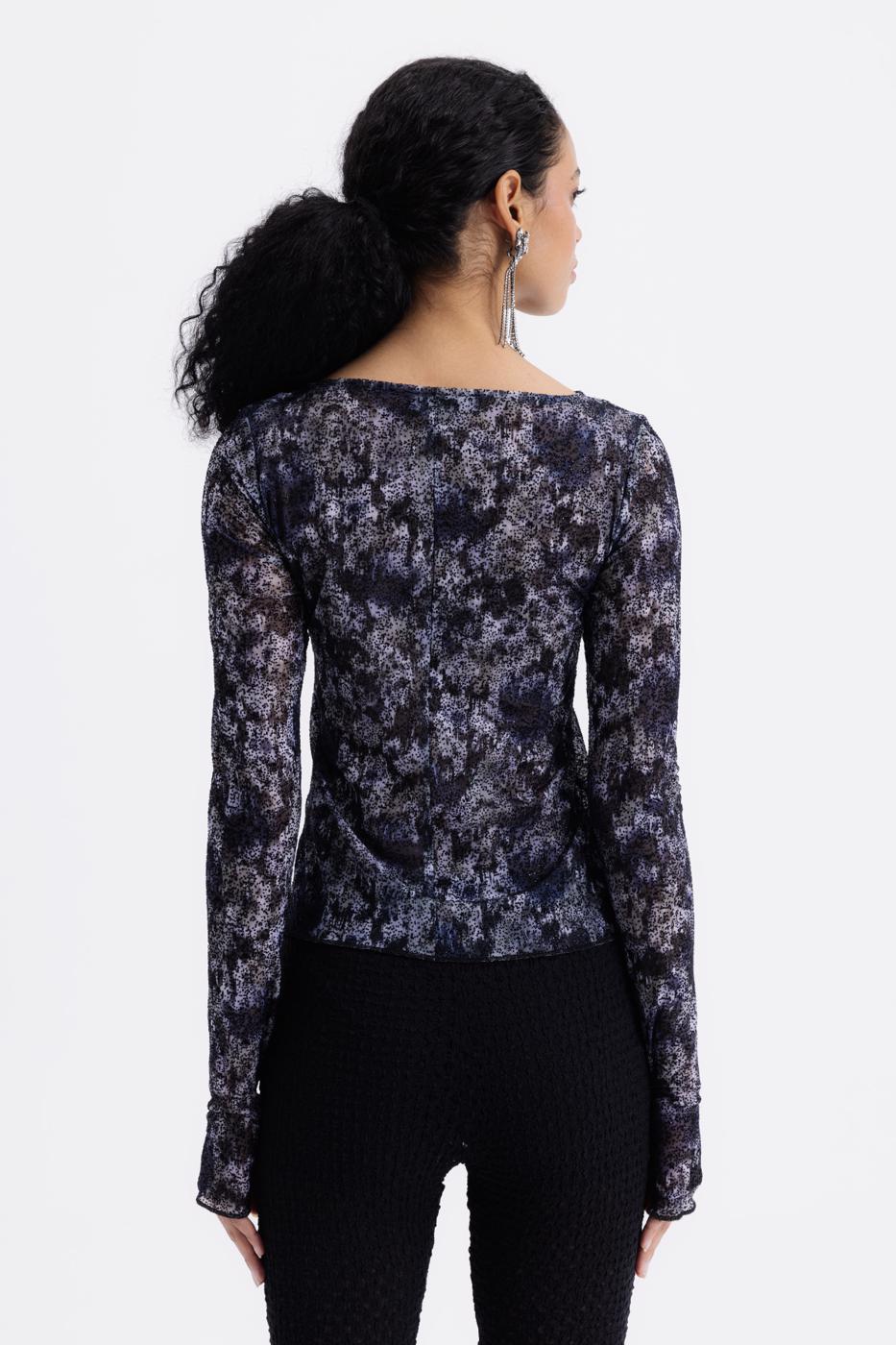 Boat Neck Tulle Top