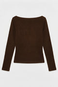 Boat Neck Top Brown