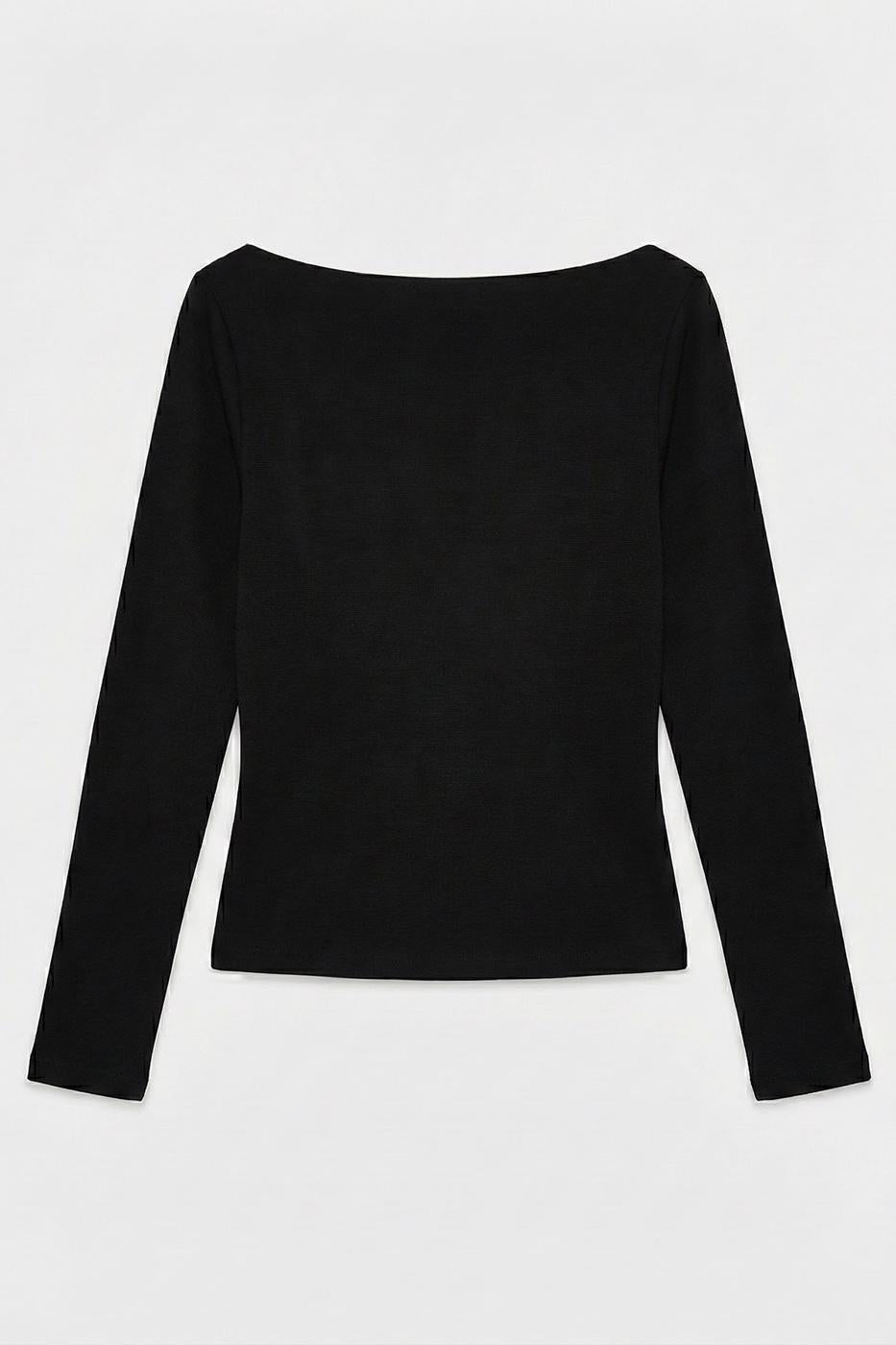 Boat Neck Top Black
