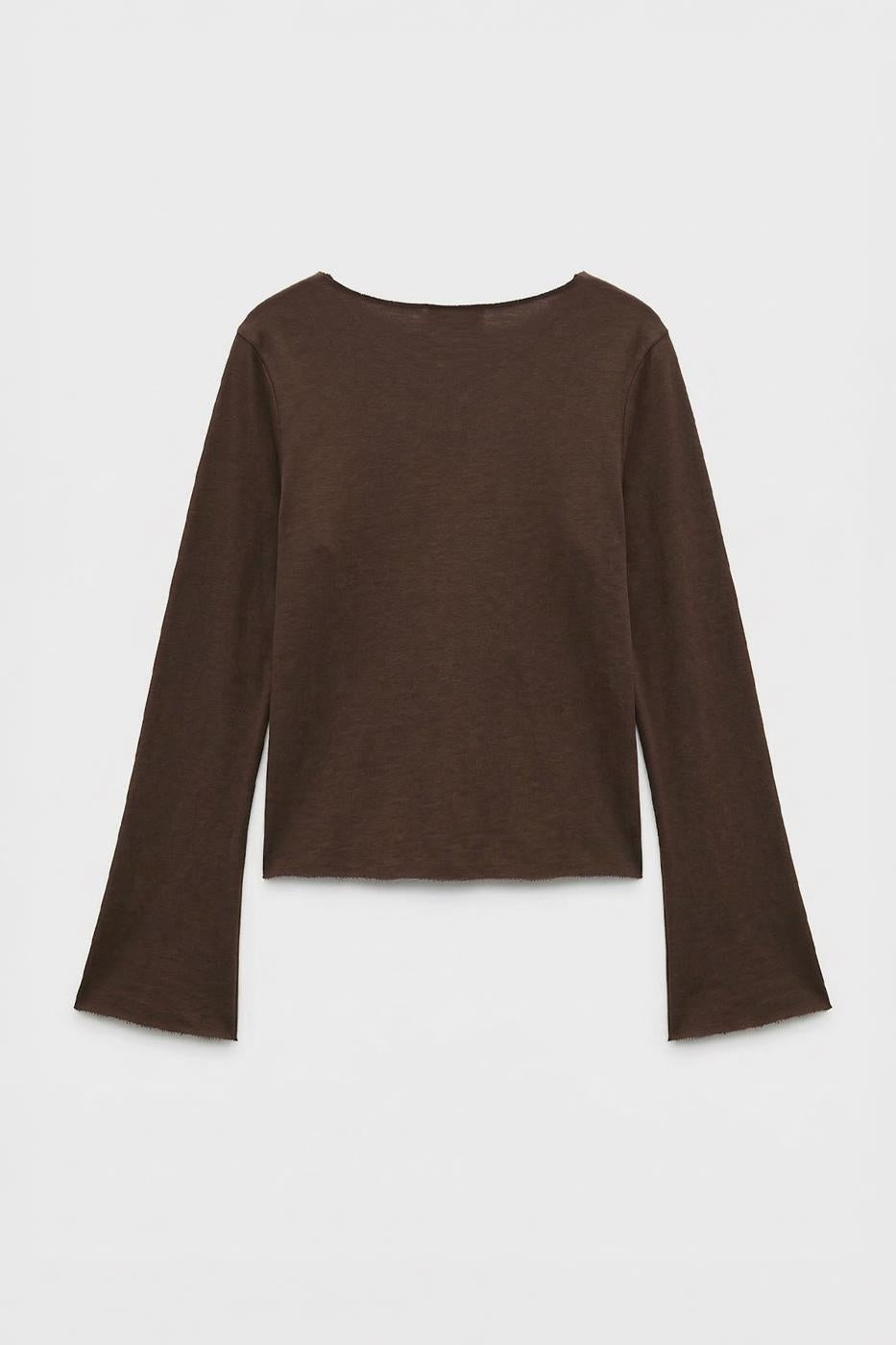 Boat Neck Top Brown