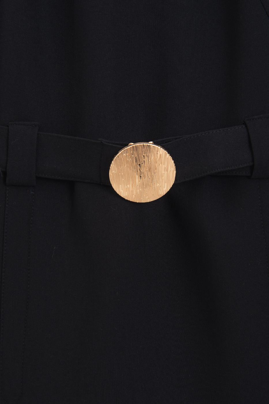 Mini Dress with Belt Detail Black