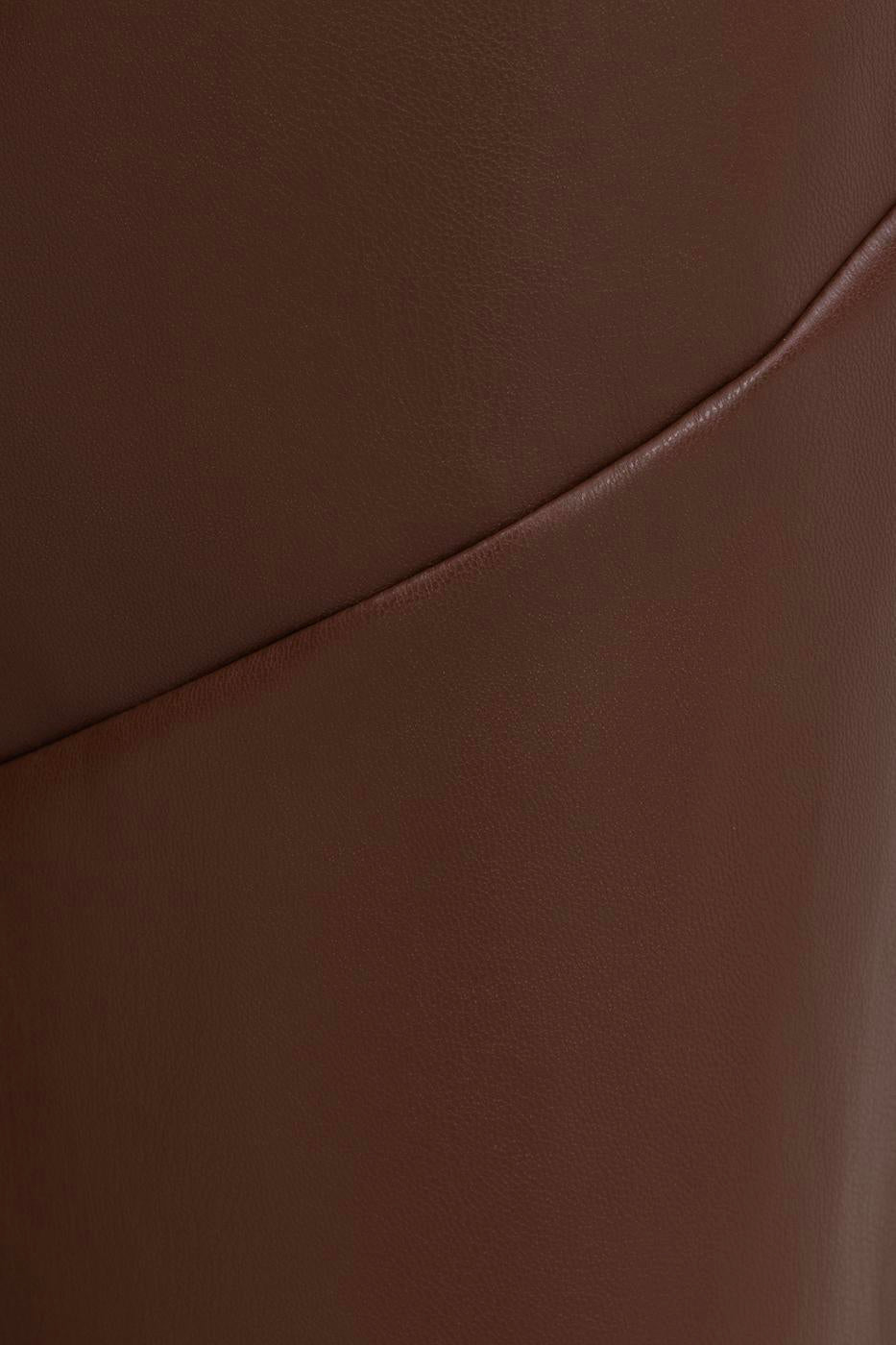 Faux leather jogging pants with belt Brown