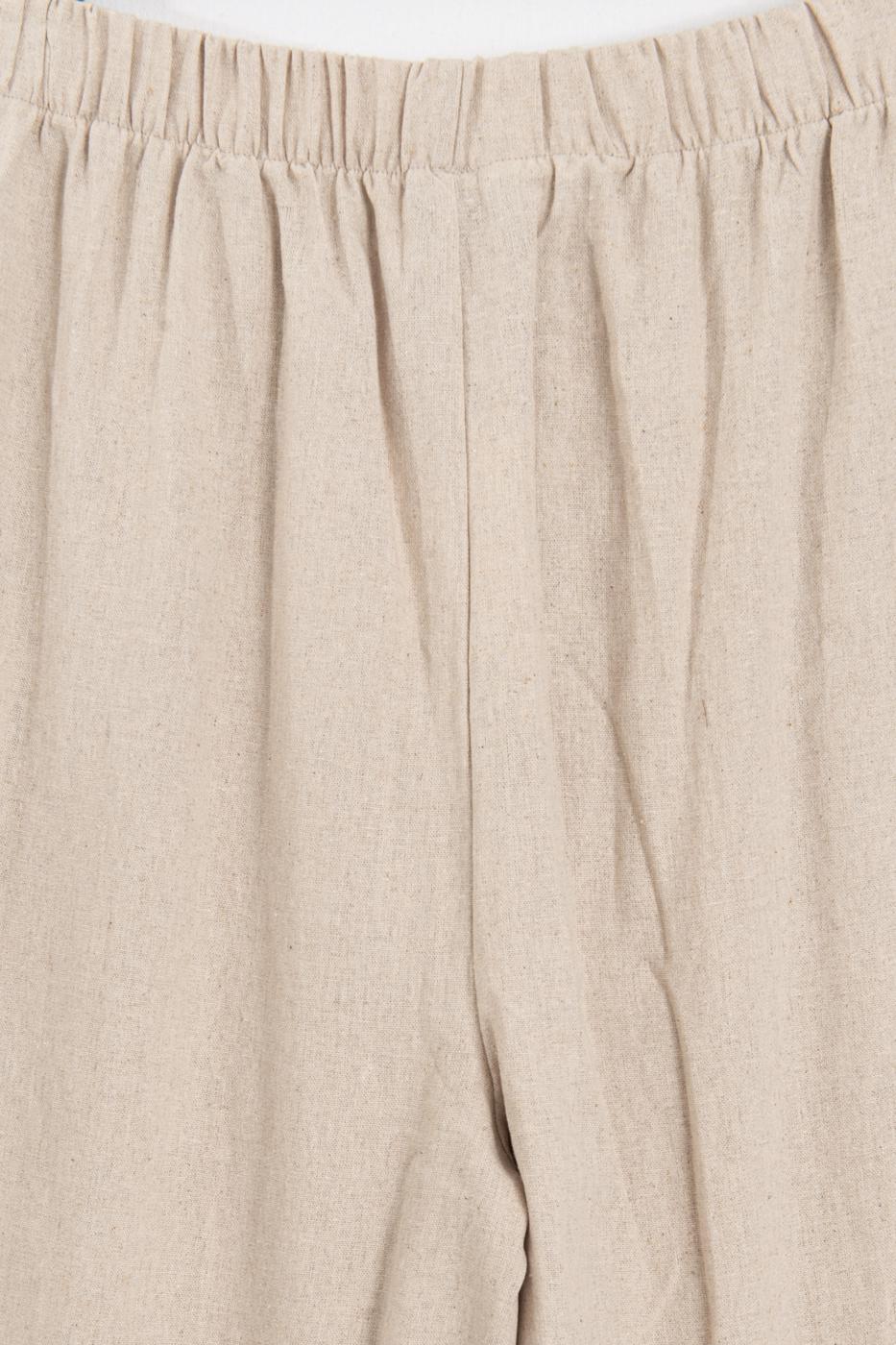 Linen Blend Oversize Pants Beige