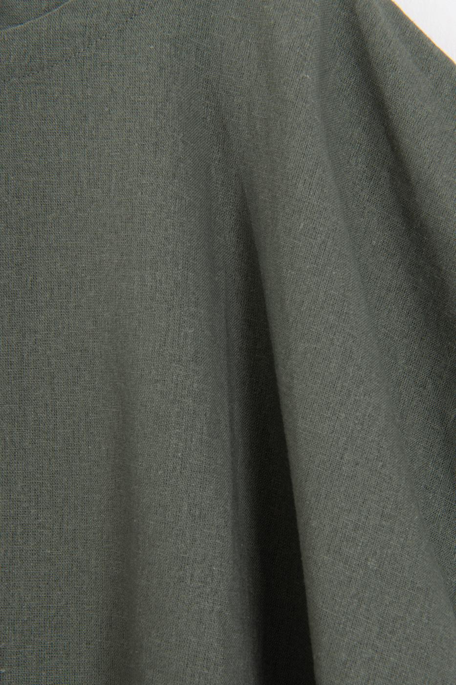 Linen Blend Oversize Pants Khaki