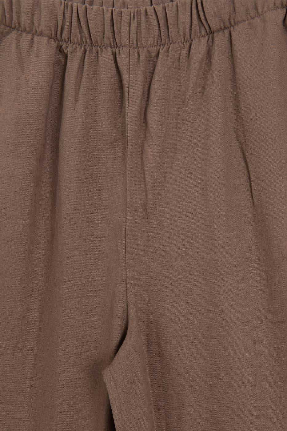 Linen Blend Oversize Pants Brown