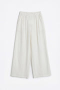 Linen Blend Loose Trousers Ecru