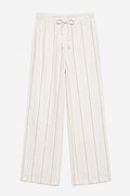Wide-Leg Linen Blend Trousers Ecru