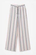 Linen Blend Striped Trousers Ecru