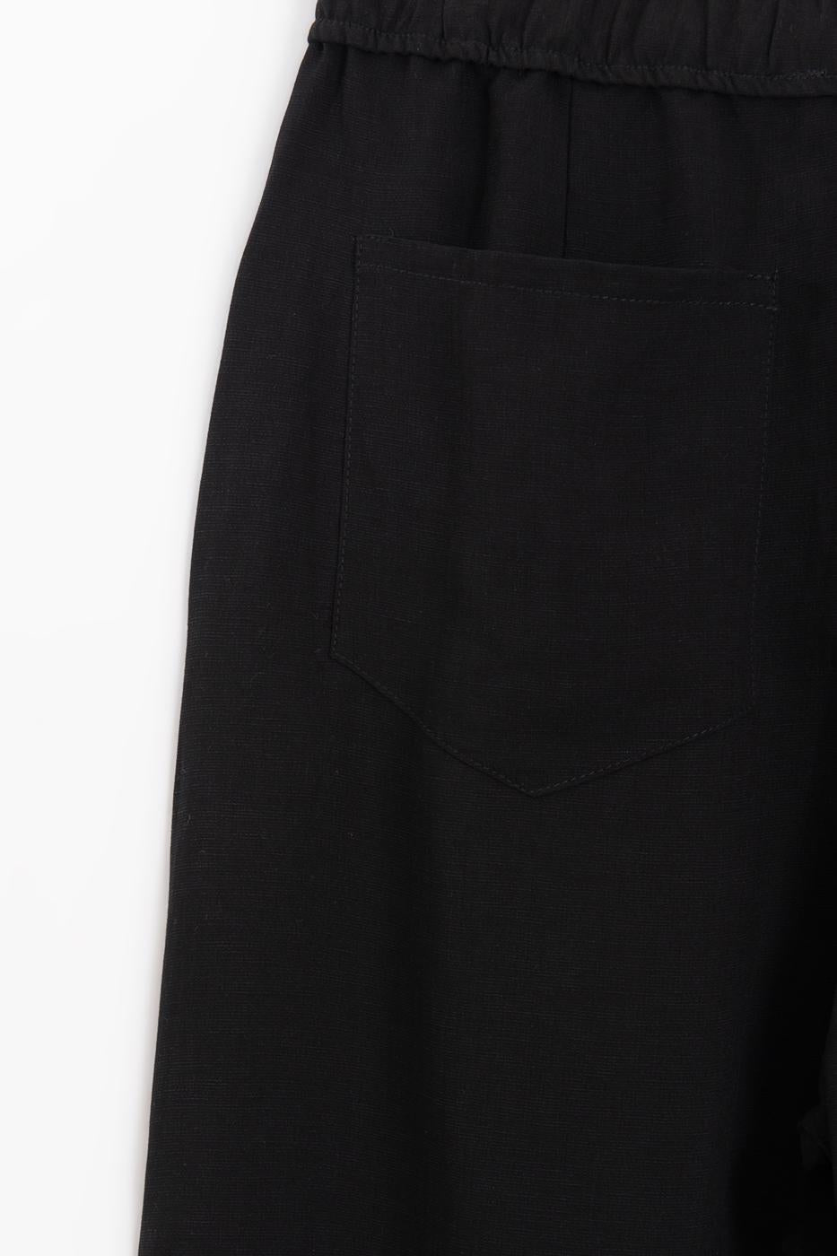 Linen Harem Pants Black