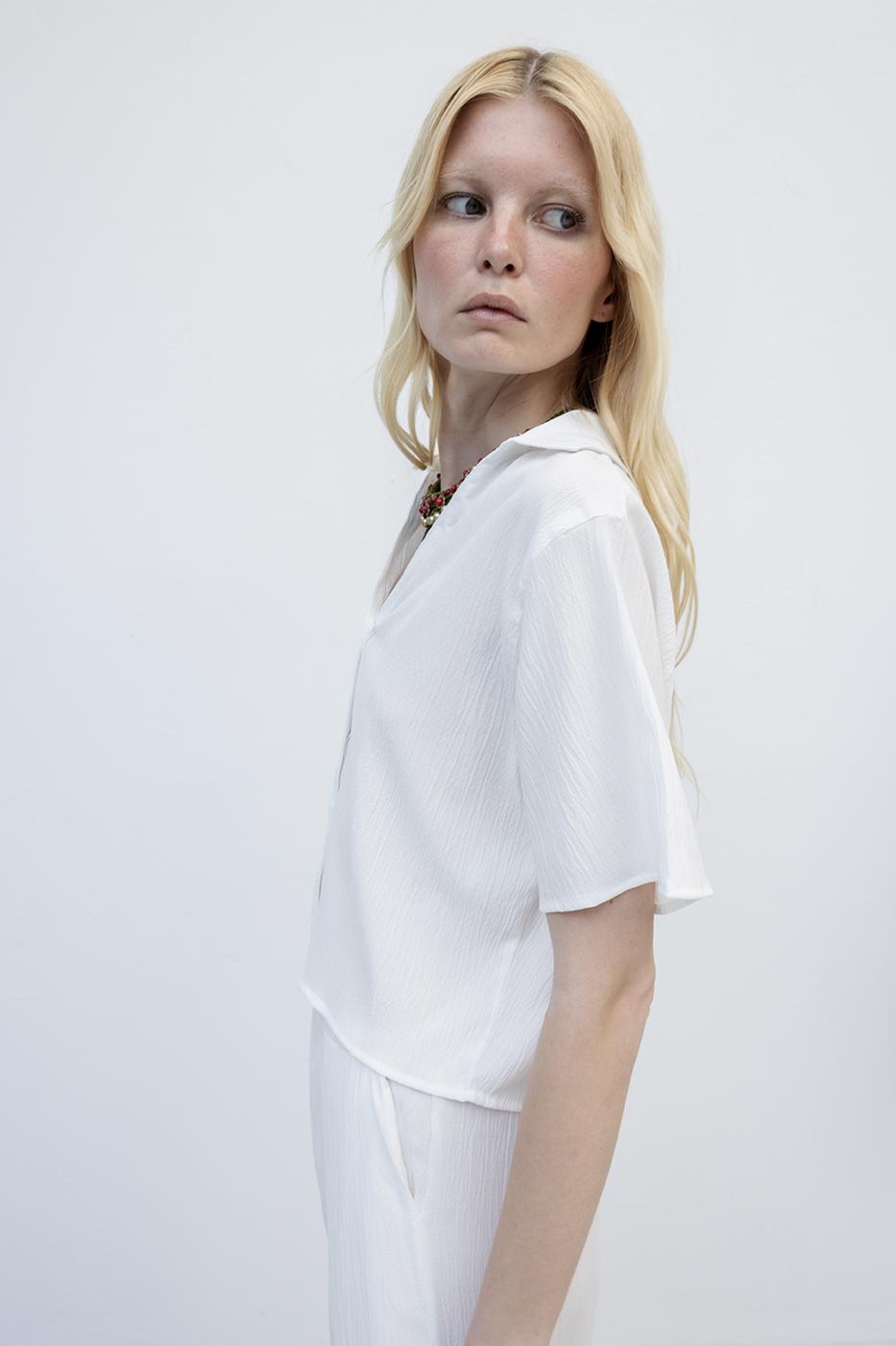 Short Sleeve Shirt Off whıte