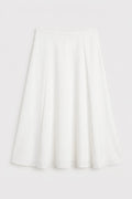 Flared Midi Skirt White