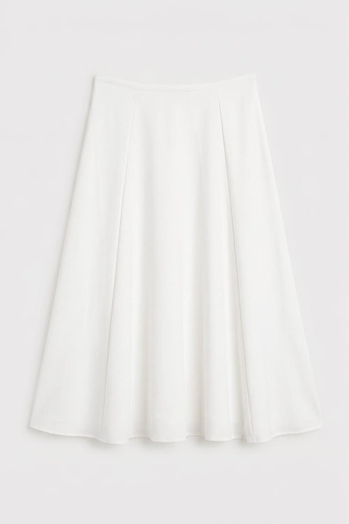 Flared Midi Skirt White