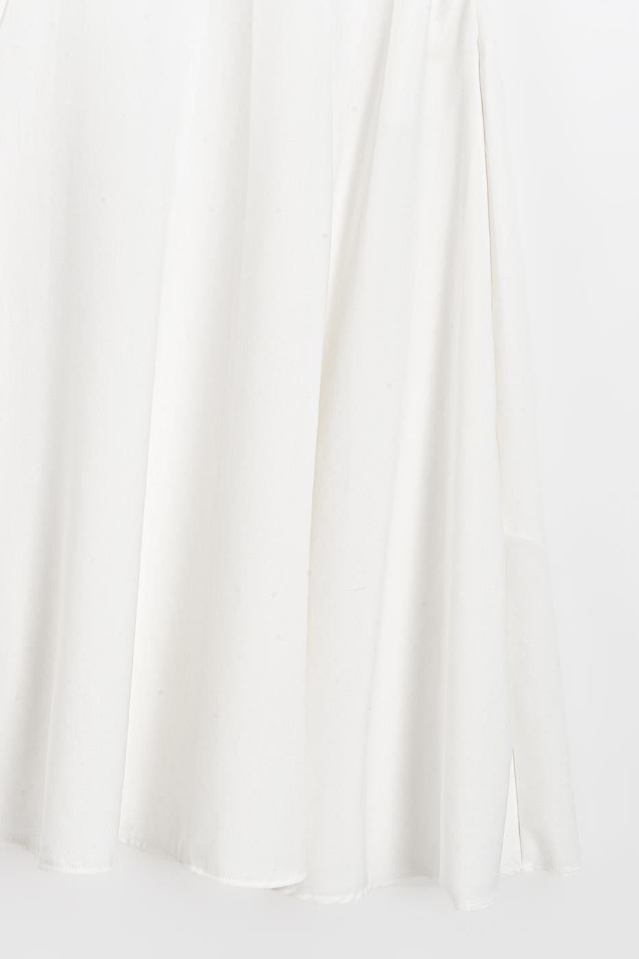 Flared Midi Skirt White