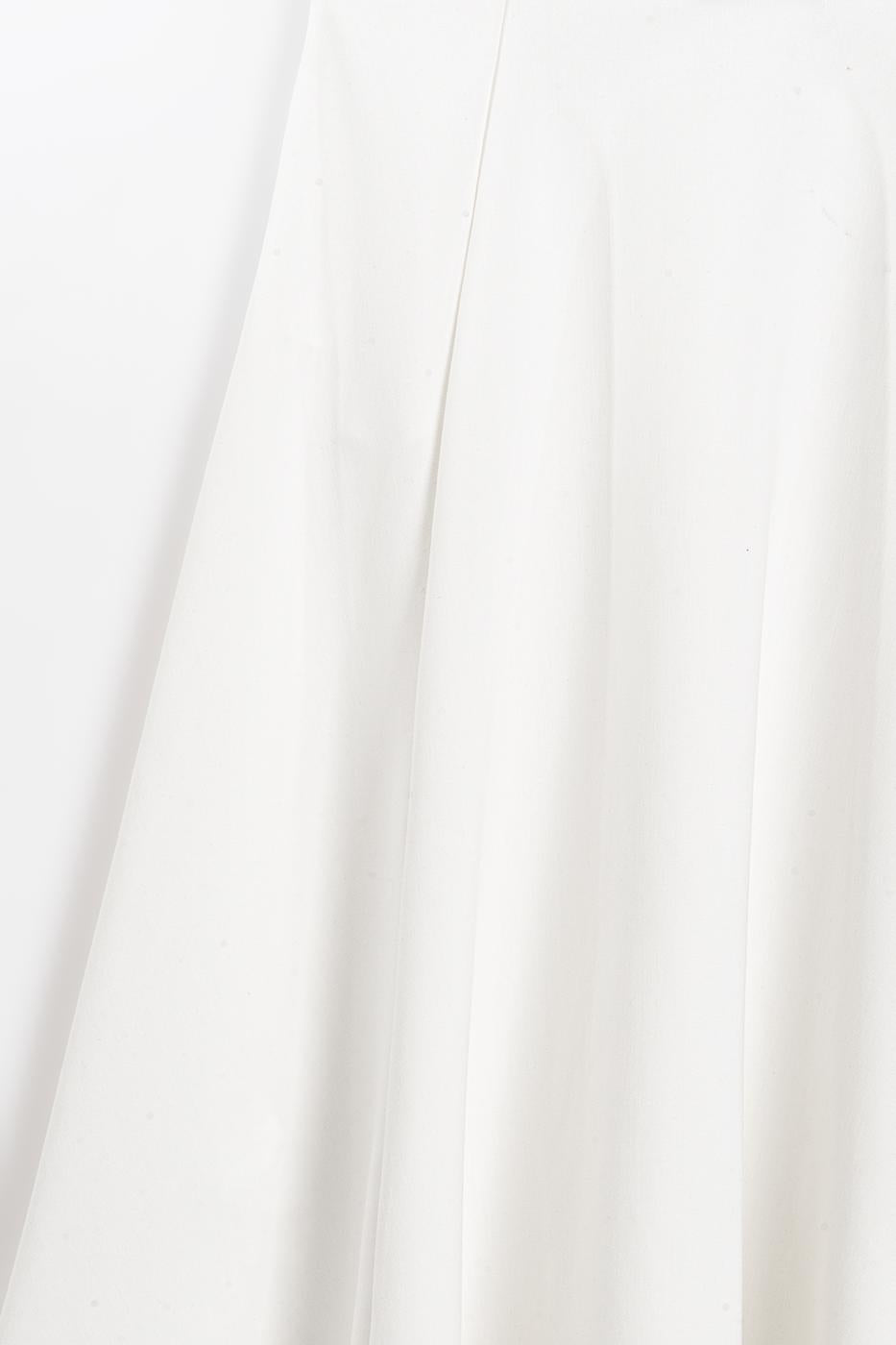 Flared Midi Skirt White