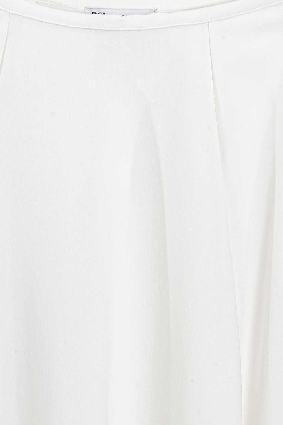 Flared Midi Skirt White