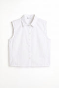 Sleeveless Poplin Shirt White