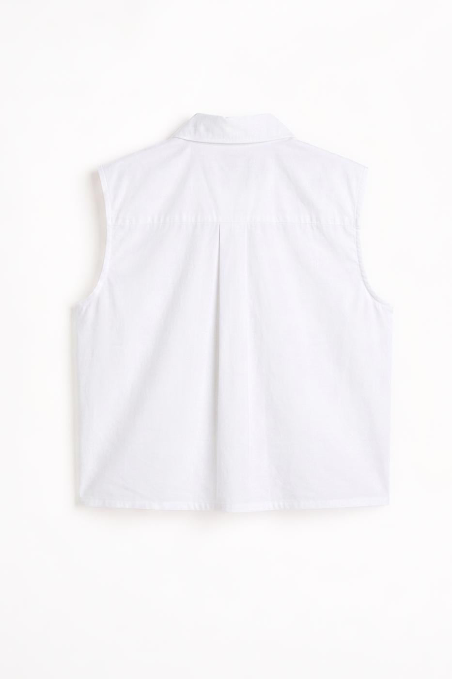 Sleeveless Poplin Shirt White