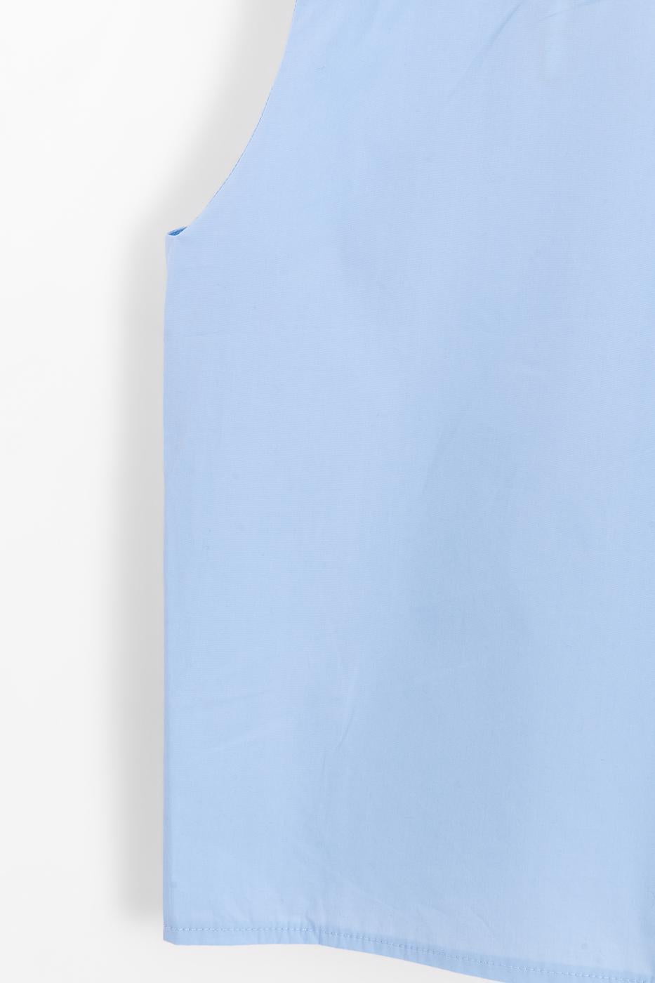 Sleeveless Poplin Shirt Blue