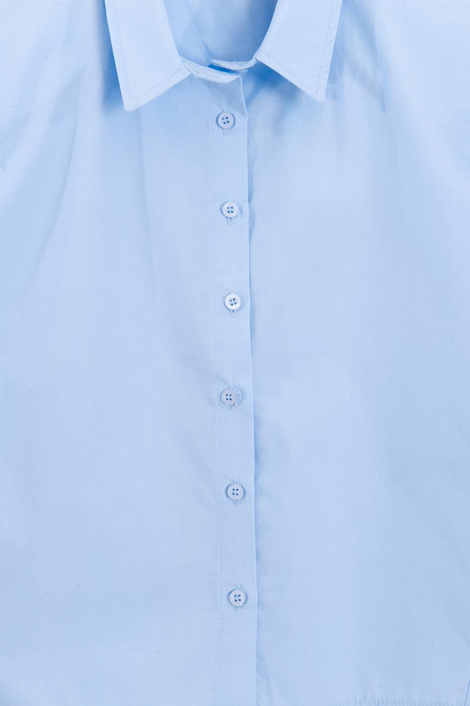 Sleeveless Poplin Shirt Blue