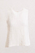 Sleeveless Comfortable Textured Blouse White