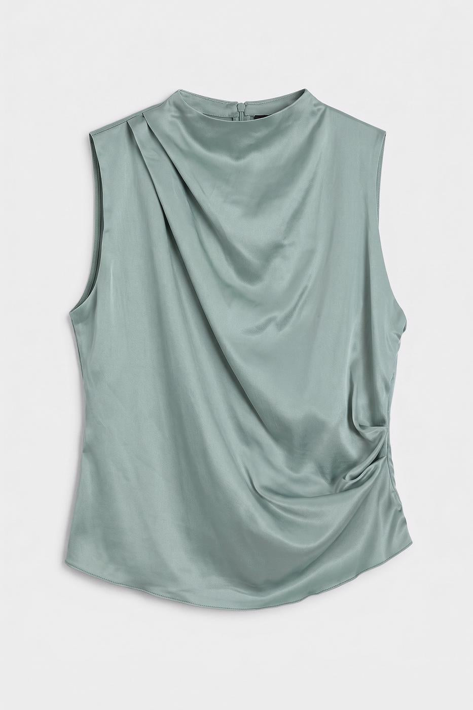 Sleeveless Satin Blouse Mint