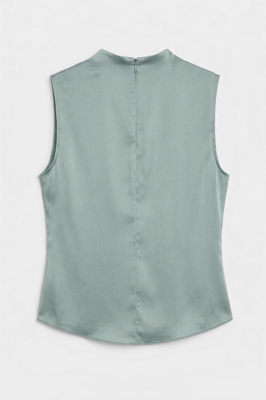 Sleeveless Satin Blouse Mint