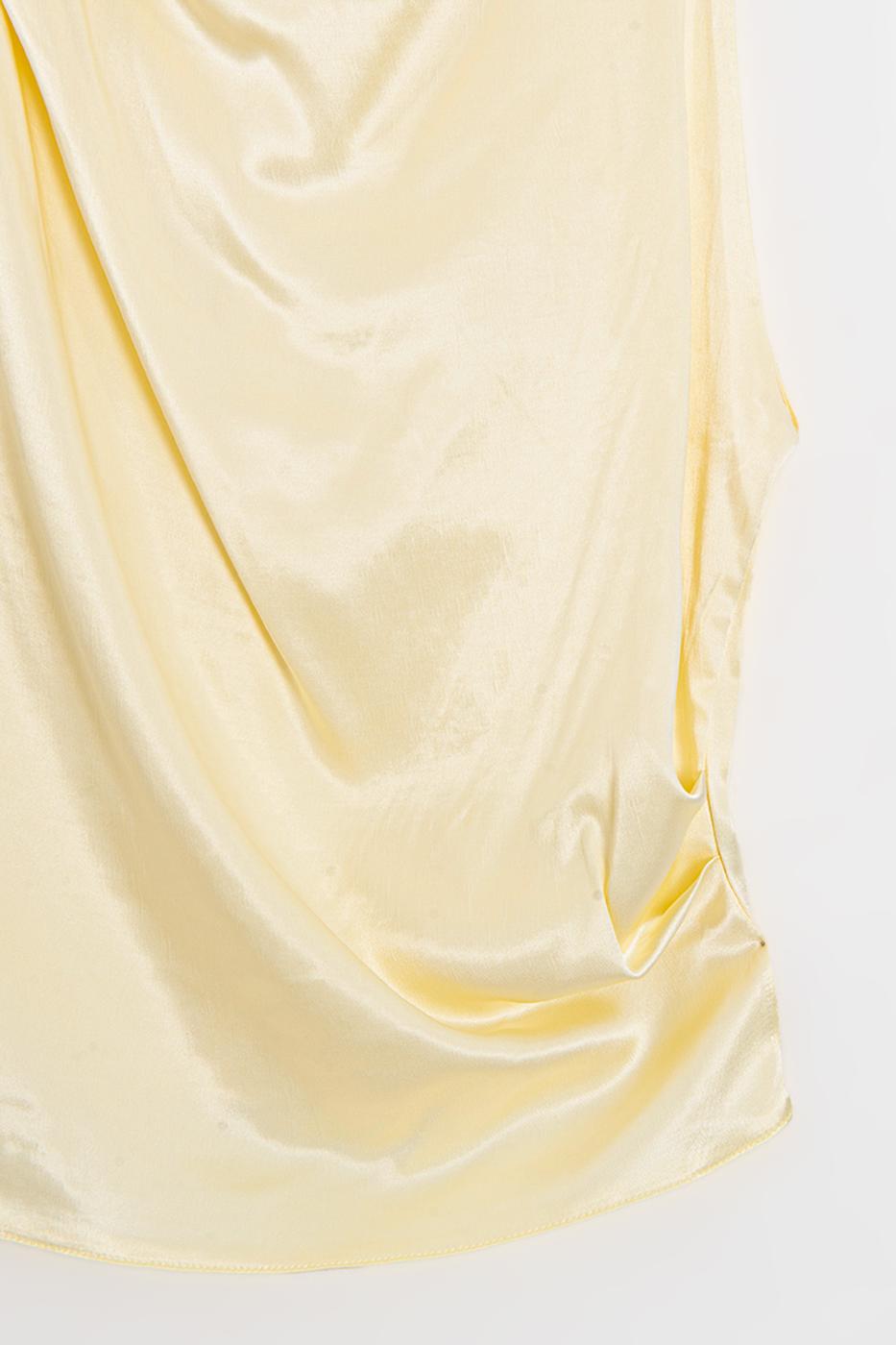 Sleeveless Satin Blouse Yellow