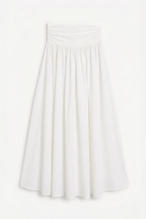 Contrasting Ruffled Skirt Ecru