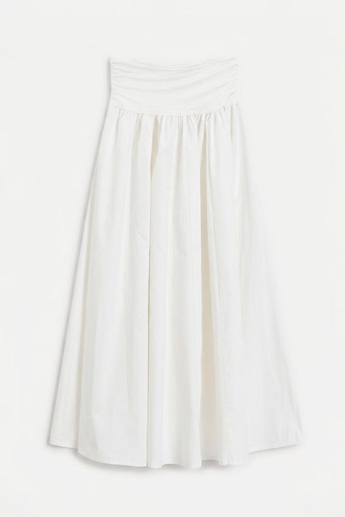 Contrasting Ruffled Skirt Ecru