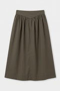 Gathered Midi Skirt with Bodice Khaki